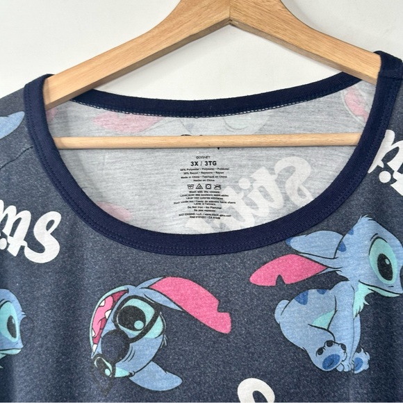 Disney Lilo Stitch Short Cuffed Sleeves T Shirt Tie Front - Picture 5 of 7